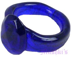 Dark Blue Glass Ring - click here for large view