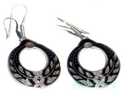 Silver enaml earring - click here for large view