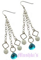 Semi precious silver  earring - click here for large view