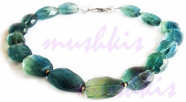 Single Row Fluorite Gem Stone Necklace - click here for large view