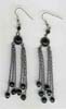 Filgree Black Beaded Hanging Earring - click here for large view