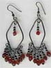 WIre Markise Filgree Red Beaded Earring - click here for large view