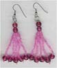 Fuschia Beaded Five Row Earring - click here for large view