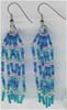 Turq,Blue Beaded Six Row Earring - click here for large view