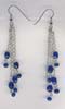 Four Row Blue Beaded Hanging Earring - click here for large view