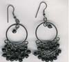Black Beaded Wire Filigree Earring - click here for large view