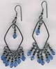 Blue Beaded Wire Filigree Earring - click here for large view