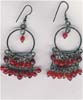 Red Beaded Wire Filigree Earring - click here for large view
