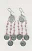 Three Row Pink Beaded Earring - click here for large view