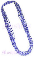 Multi Row  Blue Seed Beaded Necklace - click here for large view