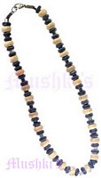 Bone And Wood Beaded Long Necklace - click here for large view