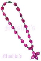 Fuschia  Cross Pendant Necklace - click here for large view