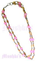 Double Row Pink Linking Necklace - click here for large view