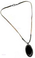 Single Row Swril Pendent Suede Necklace - click here for large view