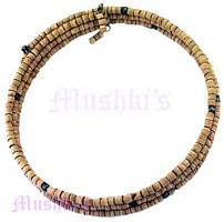 Wood Beaded Coil Choker - click here for large view