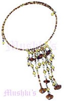 Single Row Beaded Coil Choker - click here for large view