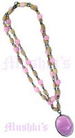 Two Row Pink Beaded Necklace - click here for large view