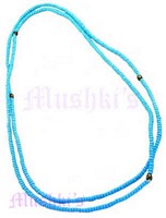 Turq Seed Beaded Doble Row Necklace - click here for large view