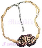 Double Suede Leather Pendant Bracelet - click here for large view