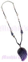 Purple Beaded Pendant Necklace - click here for large view