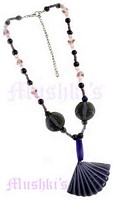 Purple Beaded Pendant Necklace - click here for large view