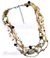 Five Row Multy Color Beaded Necklace - click here for large view