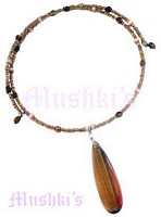 Topaz Beaded Pendant Coil Choker - click here for large view