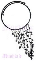 Black Beaded Coil Choker - click here for large view