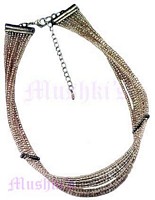 Multy Row Ivory Seed Beaded Necklace - click here for large view