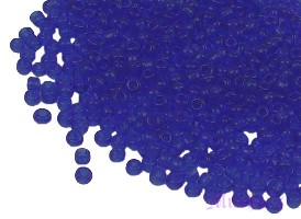 Dark Blue plain transparent Indian glass seed bead - click here for large view
