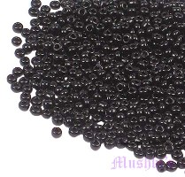 Black Indian glass seed bead - click here for large view