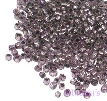 Purple silver line seed bead Indian glass seed bead - click here for large view