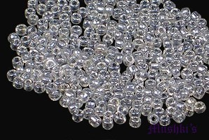 Crystal luster transparent Indian glass seed bead - click here for large view
