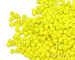 Yellow opaque plain Indian glass seed bead - click here for large view