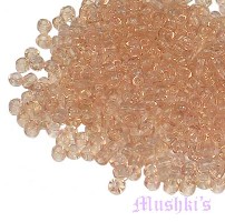 Peach Plain Transparent Indian glass seed bead - click here for large view
