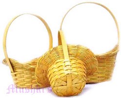 Hat Flower Basket With Handle - click here for large view