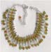 Two Row Topaz,Green Beaded Anklet - click here for large view
