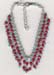 Turq,Red Beaded Two Row Anklet - click here for large view