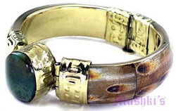 Agate Bone Dial Hinged Bangles - click here for large view