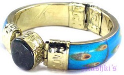 Agate Bone Dial Hinged Bangles - click here for large view