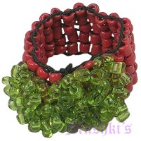 Multy Row Seed Beaded Finger Ring - click here for large view