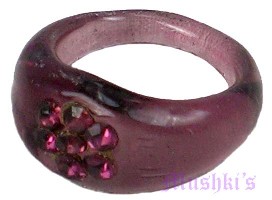 Amy Glass Rhine Stone Ring - click here for large view
