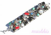Gemstone studed bracelet - click here for large view