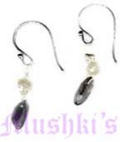 LabrodoriteStone,Pear Button  Earring - click here for large view