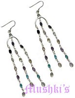 Aqua,Amy,Crystal,Moon Stone Earring - click here for large view