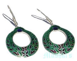 Silver enaml earring - click here for large view