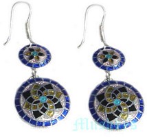 Silver enaml earring - click here for large view