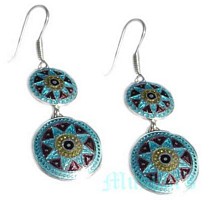 Silver enaml earring - click here for large view