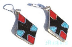 Silver enaml earring - click here for large view