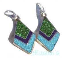 Silver enaml earring - click here for large view